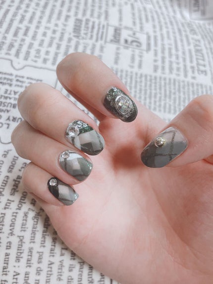 #アーガイルネイル,#セルフネイル,#キャンメイク_ネイル,#addiction_ネイルのネイルデザイン