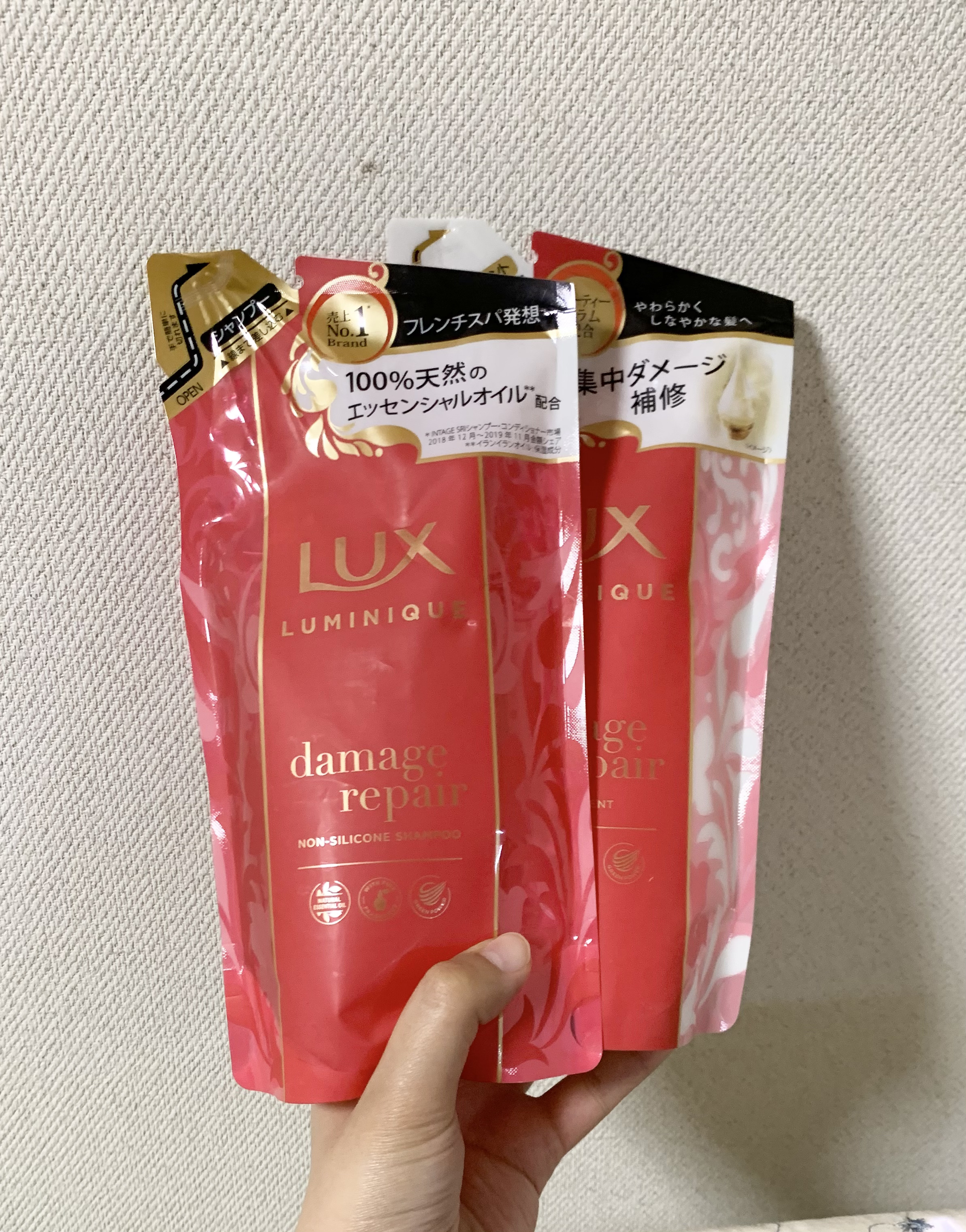 ルミニーク ダメージリペア シャンプー／トリートメント シャンプー つめかえ用 350g/LUX/市販シャンプーを使ったクチコミ（1枚目）