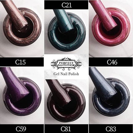 ジェルネイル 猫目カラージェル 6色セット 8ml ラメ入り ポリッシュタイプ/Perfect Summer/ジェルネイルを使ったクチコミ(5枚目)