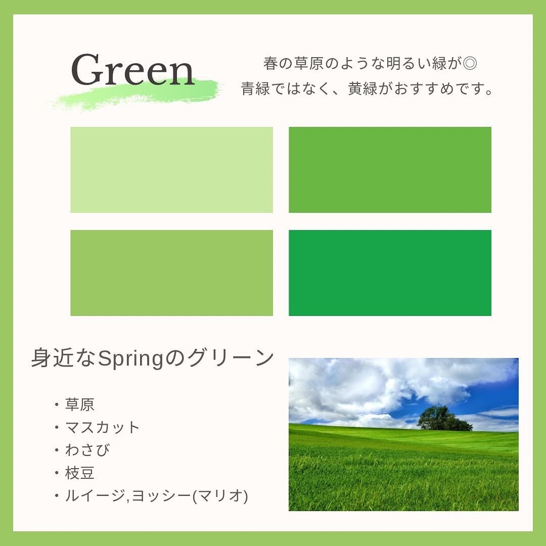 Yuno/新宿/パーソナルカラー診断 on LIPS 「【パーソナルカラーSpring】色の選び方🌞🌿今回はスプリング..」(4枚目)
