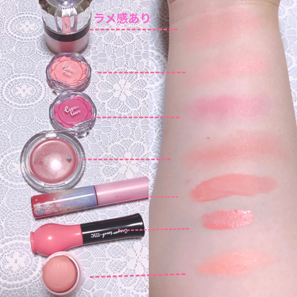 ハピネスパフ付きチーク/DAISO/パウダーチークを使ったクチコミ(3枚目)