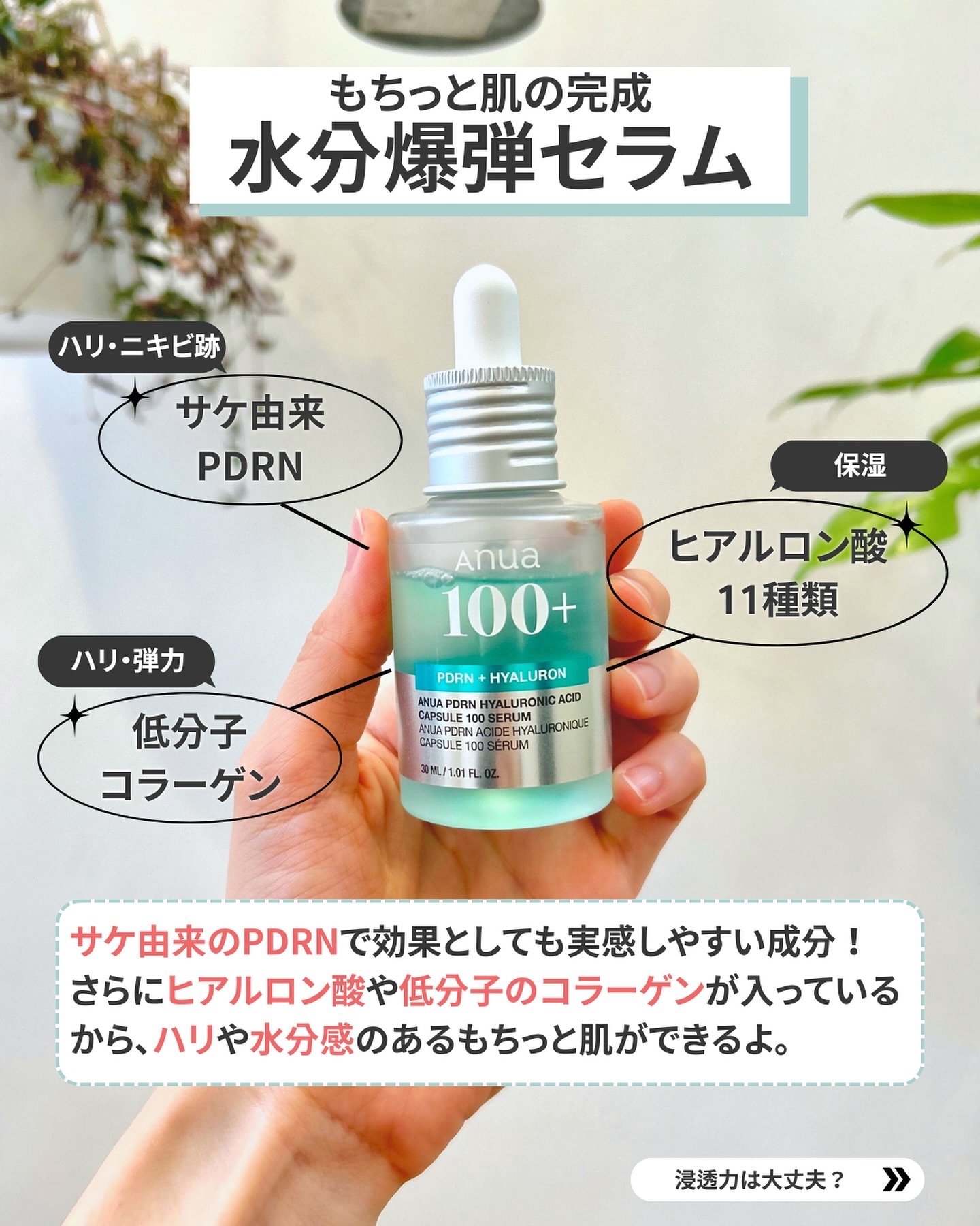 PDRNヒアルロン酸カプセル100セラム/Anua/美容液を使ったクチコミ（3枚目）