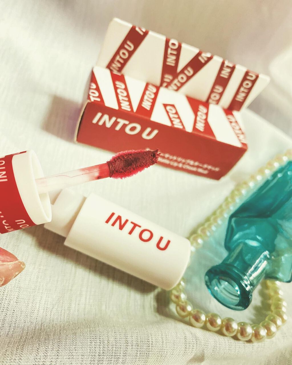 スーパーマットリップ&チークマッド/INTO U/口紅を使ったクチコミ(9枚目)