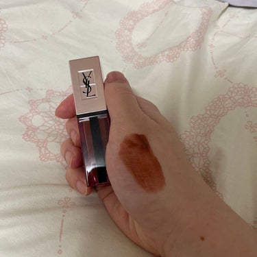 ルージュ ピュールクチュール ヴェルニ ウォーターグロウ No.211 トランスグレッシブ カカオ/YVES SAINT LAURENT BEAUTE/口紅を使ったクチコミ（2枚目）