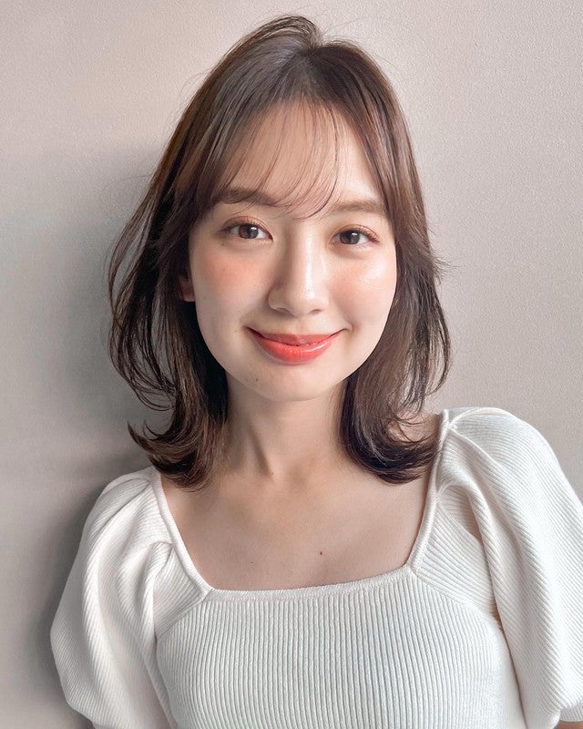 面長シースルー前髪