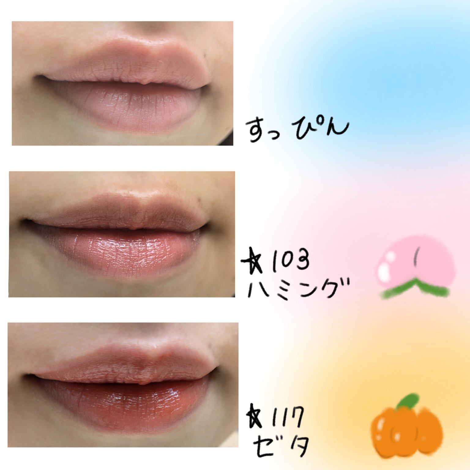 フルーティーグラムティント ミニデュオ/Laka/リップティントを使ったクチコミ（2枚目）