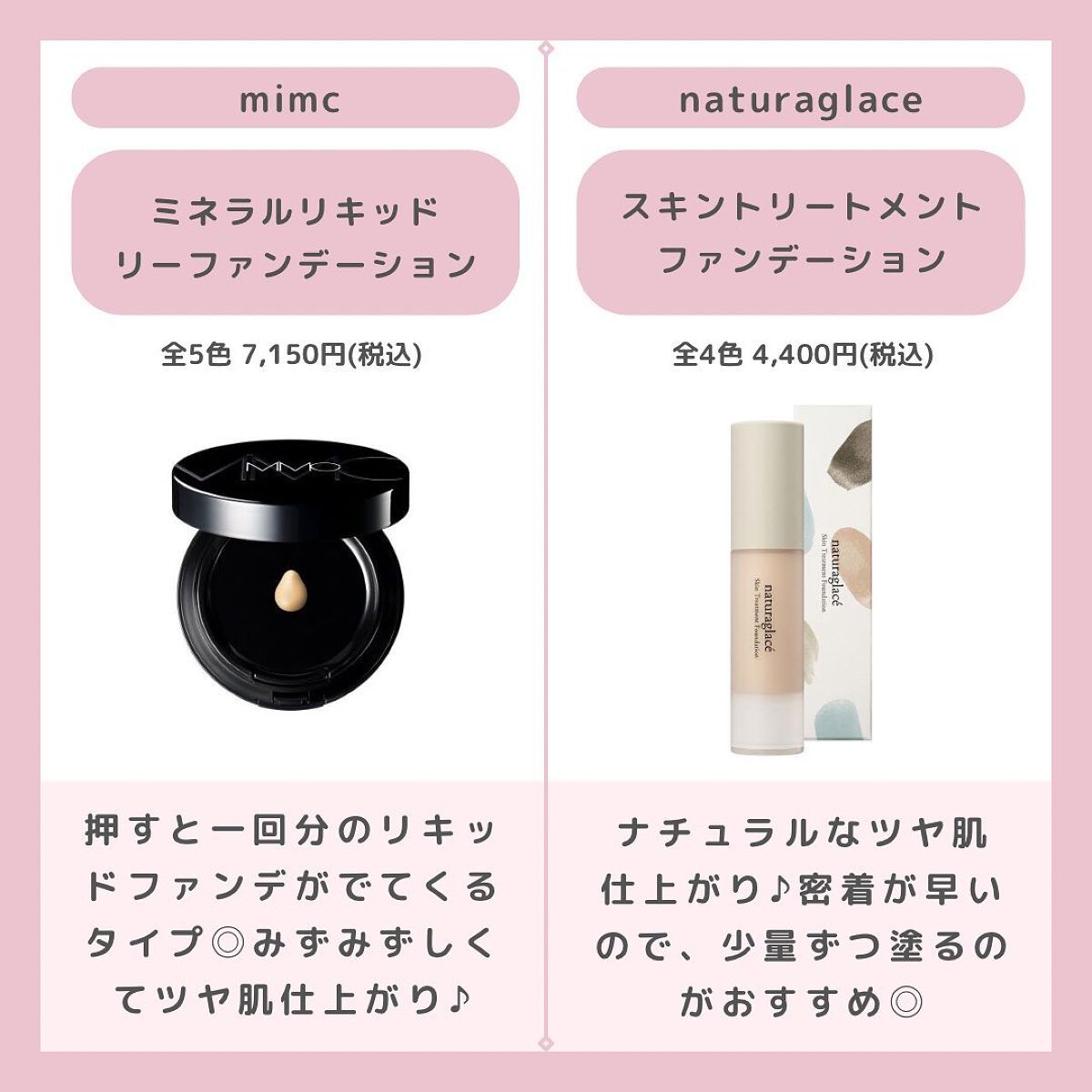 MiMC・アクア・アクア・ナチュラグラッセ・エトヴォス・FEMMUE・＆be