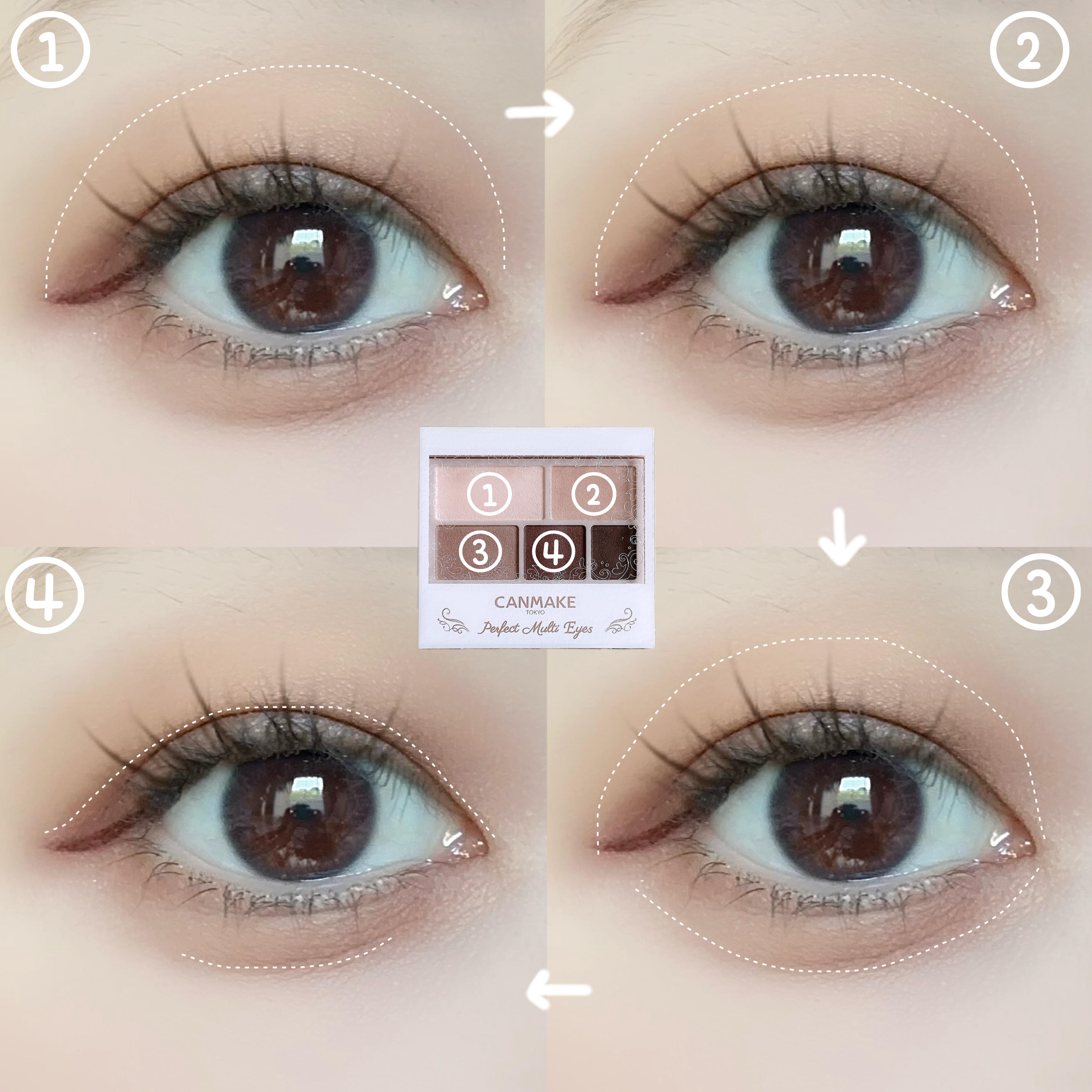 パーフェクトマルチアイズ/キャンメイク/アイシャドウパレットを使ったクチコミ（2枚目）