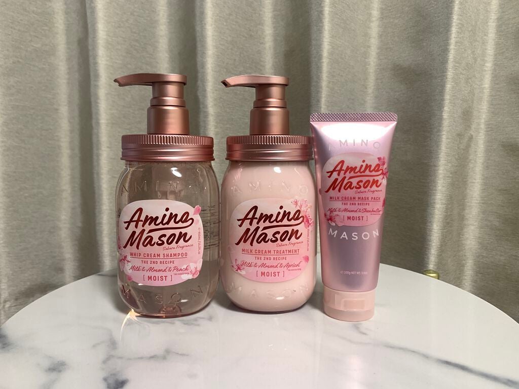 ディープモイスト シャンプー&ヘアトリートメント ミニマスクパック付き さくら限定キット2021/アミノメイソン/その他キットセットを使ったクチコミ(2枚目)