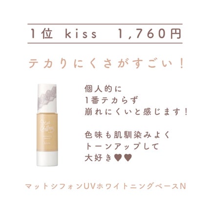 マットシフォン UVホワイトニングベースN/KiSS/化粧下地を使ったクチコミ(3枚目)