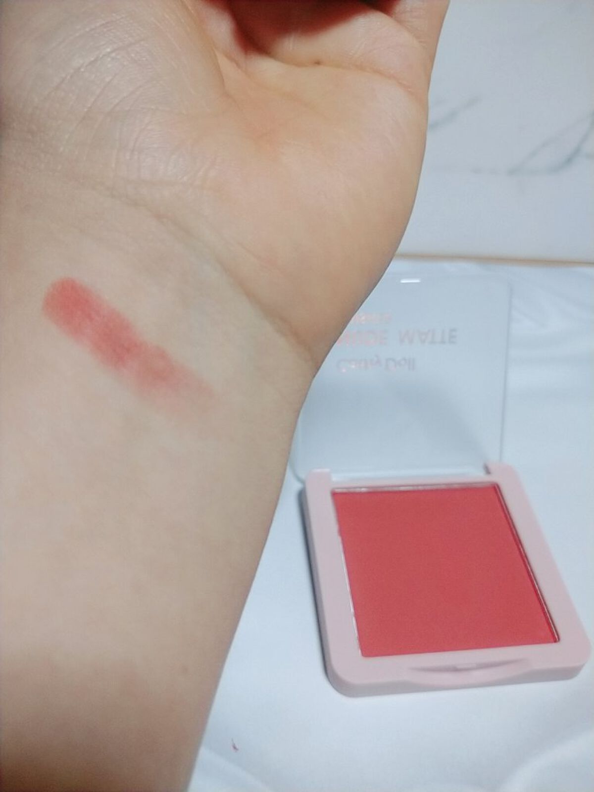 ヌードマットブラッシャー 12 ツインピーチ(Twin Peach)/CathyDoll/パウダーチークを使ったクチコミ（3枚目）