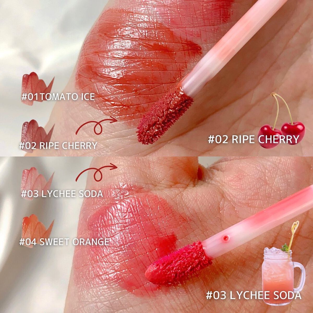 ZEESEA 「0」重力　軽いリキッド #ルージュ RIPE CHERRY/ZEESEA/リップグロスを使ったクチコミ（2枚目）