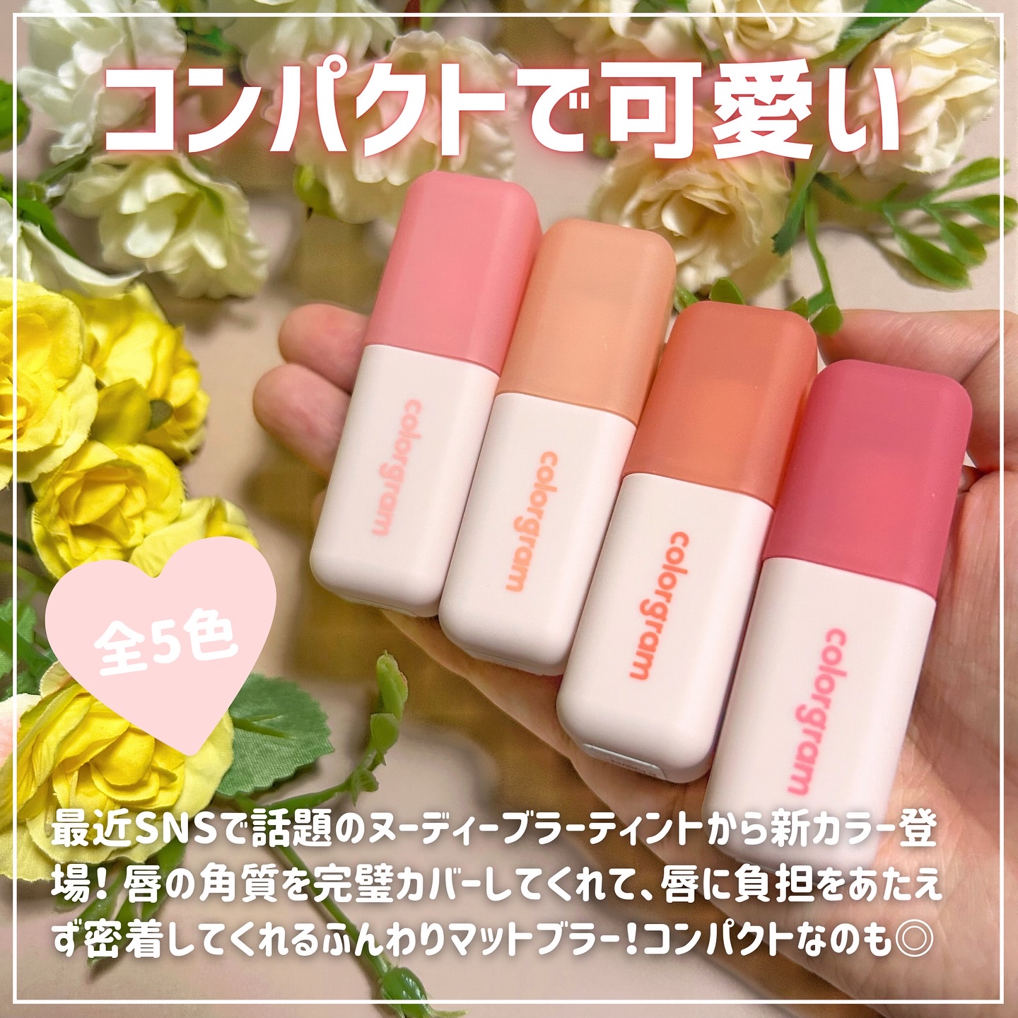 カラーグラム ヌーディーブラーティント/Colorgram/リップティントを使ったクチコミ（2枚目）