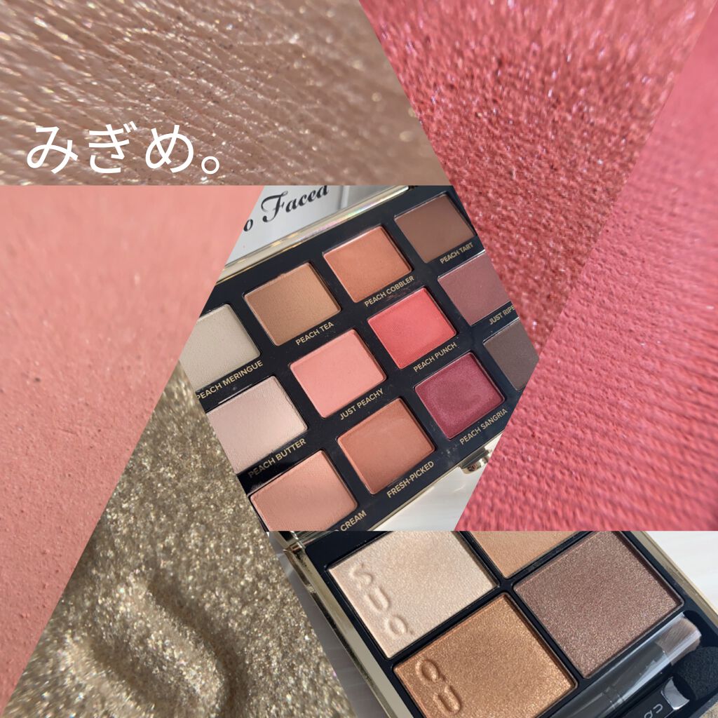 ジャスト ピーチィ ベルベット マット アイシャドウ パレット/Too Faced/アイシャドウパレットを使ったクチコミ（2枚目）