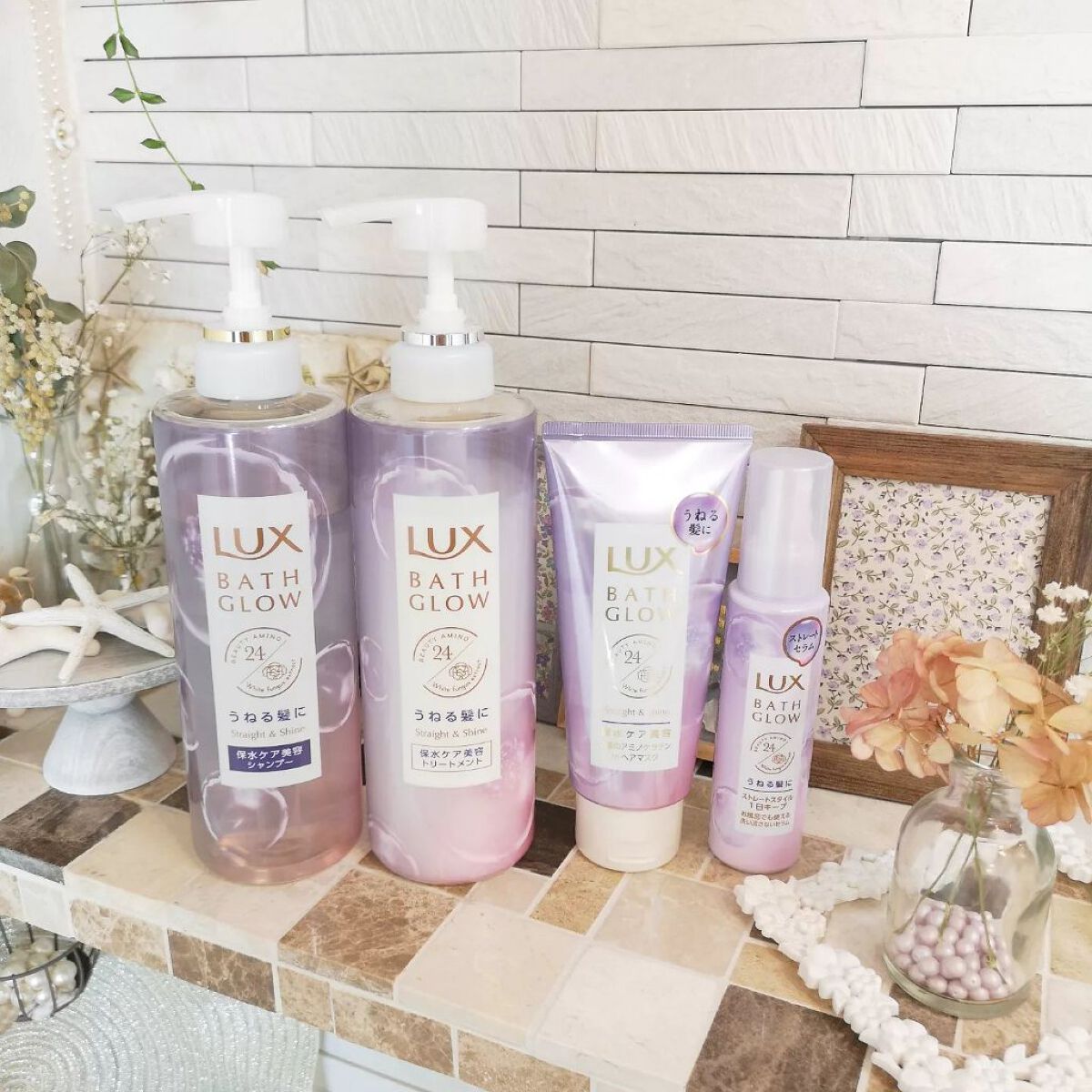 バスグロウ ストレート&シャイン シャンプー/トリートメント/LUX/市販シャンプーを使ったクチコミ（1枚目）