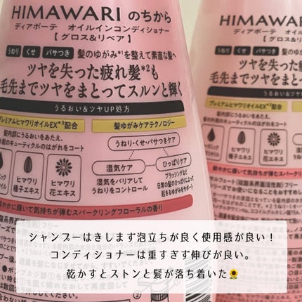 オイルインシャンプー/オイルインコンディショナー (グロス&リペア)/ディアボーテ/市販シャンプーを使ったクチコミ(2枚目)