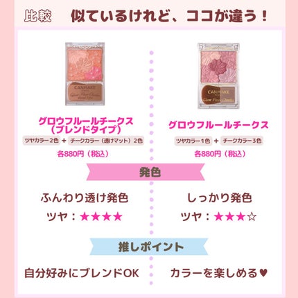 グロウフルールチークス(ブレンドタイプ)/キャンメイク/パウダーチークを使ったクチコミ(7枚目)