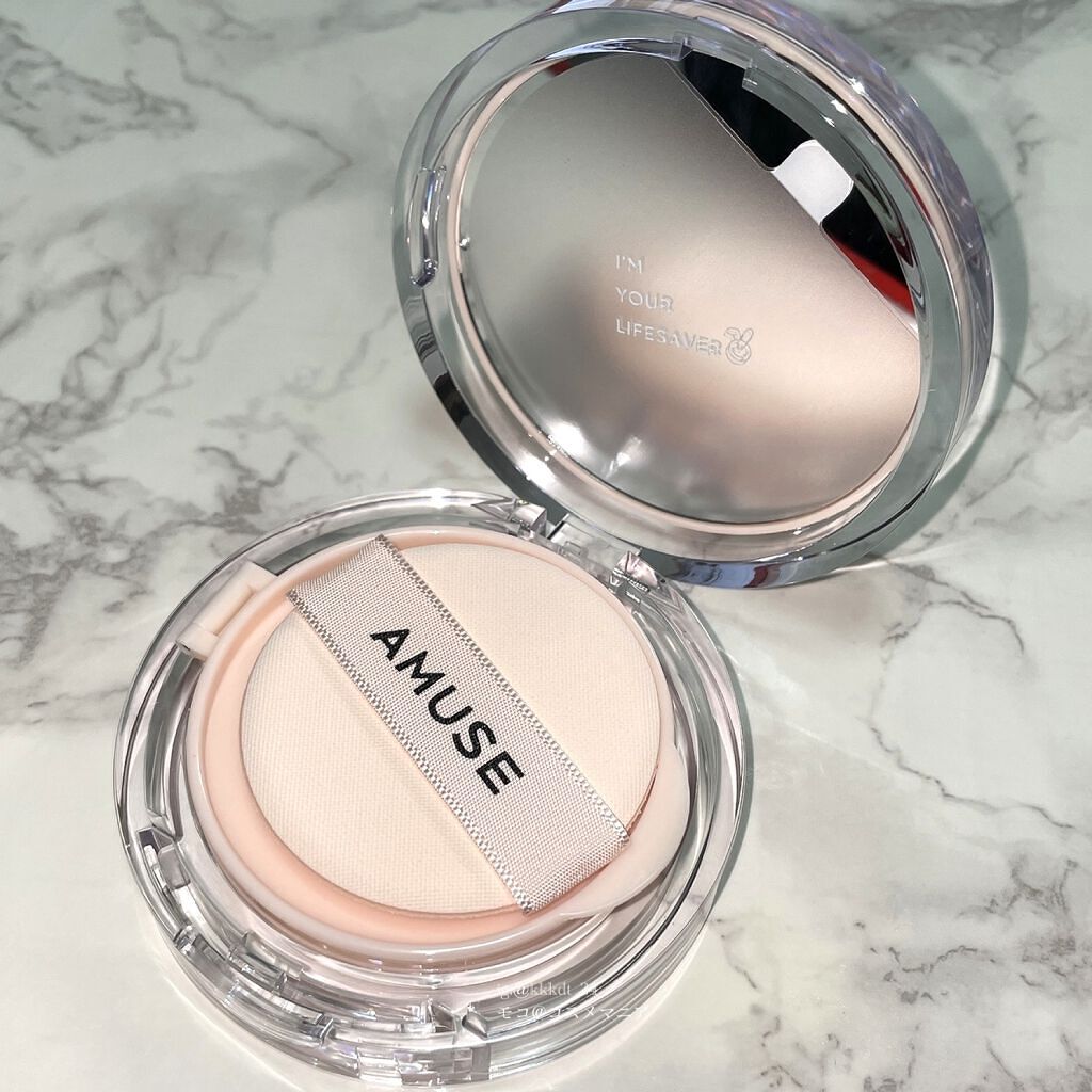 スキンチューンヴィーガンカバークッション 01 フェアチューン/AMUSE/クッションファンデーションを使ったクチコミ（3枚目）