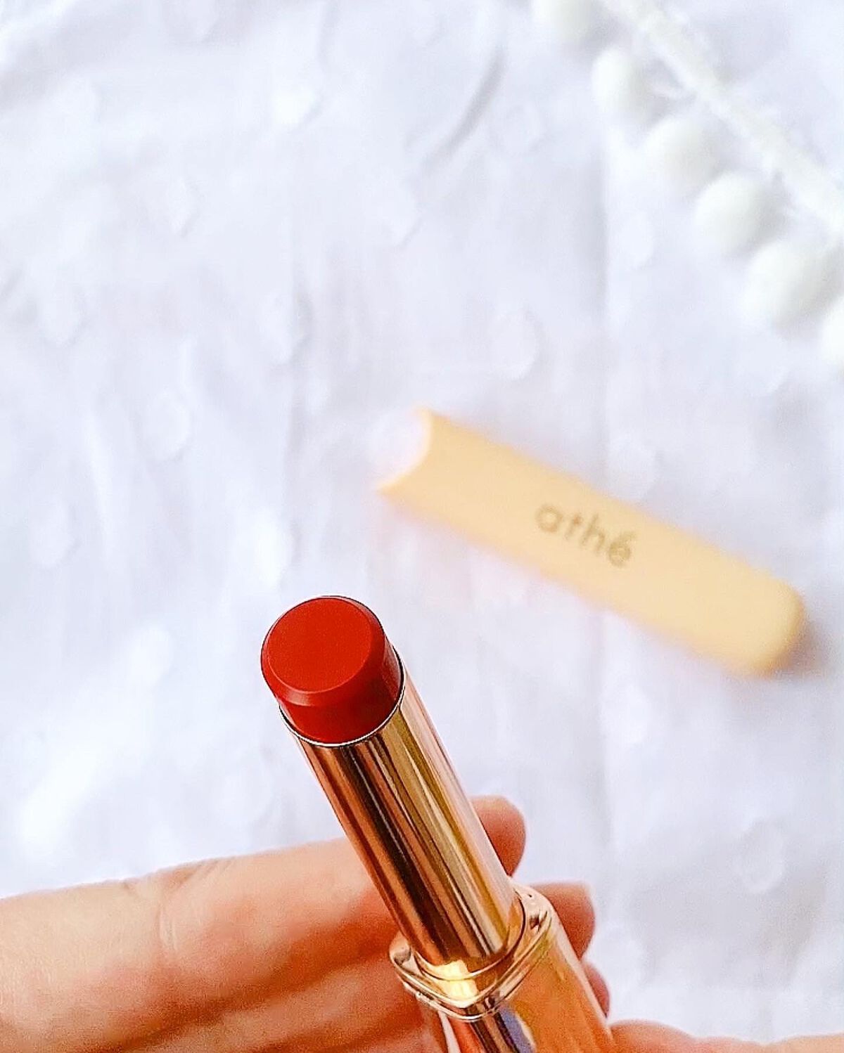 athe AUTHENTIC AIRY LIP BALM 04 チリー/athé/口紅を使ったクチコミ（2枚目）