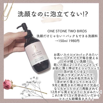 洗顔だけじゃない+パックもできる洗顔料/ONE STONE TWO BIRDS/その他洗顔料を使ったクチコミ(3枚目)