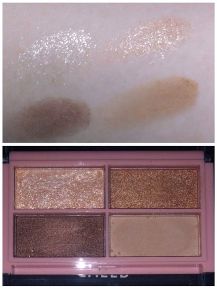 CHEER me COLOR アイシャドウ/セリア/アイシャドウパレットを使ったクチコミ(4枚目)