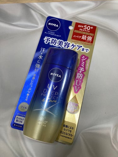 ニベア
ニベアUV ディープ プロテクト＆ケア ジェル
80g

SPF50＋
PA＋＋＋＋
強力紫外線をしっかりブロック！
スーパーウォータープルーフで汗、水に強い！
なのに石鹸で落とせるそうです！
