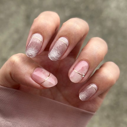 セミキュアジェルネイル(ハンド)/ohora/ネイルシールを使ったクチコミ(1枚目)