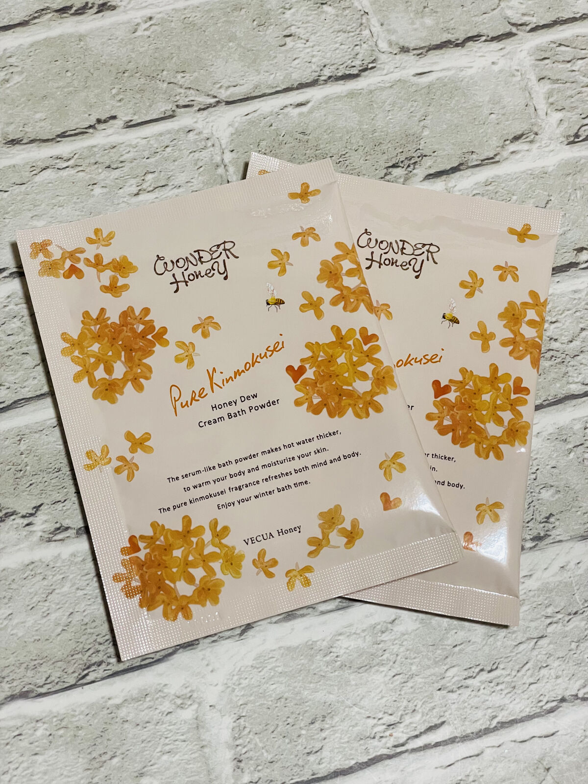 ワンダーハニー　とろとろふんわりクリームバス ピュアキンモクセイ/VECUA Honey/炭酸系入浴剤を使ったクチコミ（1枚目）