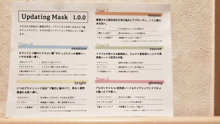 Updating Mask 1.0.0 5タイプセット 1セット5枚入り/meol/シートマスク・パックを使ったクチコミ(2枚目)