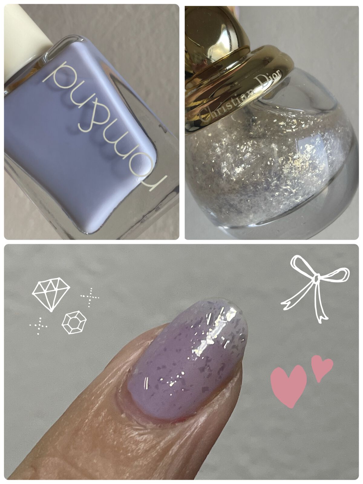 ディオリフィック グリッター トップ コート 001 ゴールデン スノー（生産終了）/Dior/ネイルトップコートを使ったクチコミ（1枚目）