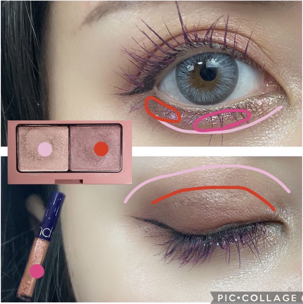 リキッド グリッター シャドウ/rom&nd/グリッターを使ったクチコミ（3枚目）