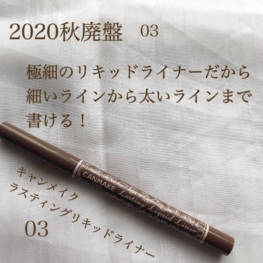 ラスティングリキッドライナー 03 セピアブラウン/キャンメイク/リキッドアイライナーを使ったクチコミ（1枚目）