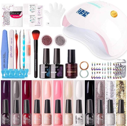 Gellen Gellen ジェルネイル スターターキット 72Wライト&カラージェル12色付き