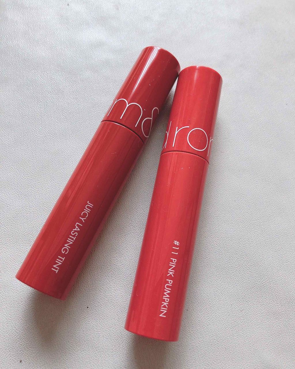 ジューシーラスティングティント 11 ピンクパンプキン(PINK PUMPKIN)/rom&nd/リップティントを使ったクチコミ（1枚目）