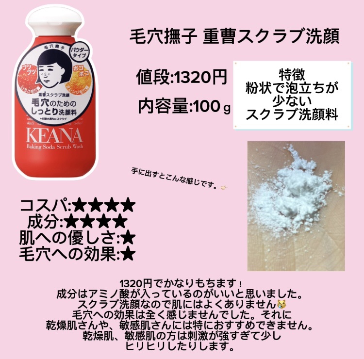 重曹スクラブ洗顔/毛穴撫子/スクラブ・ゴマージュを使ったクチコミ（2枚目）