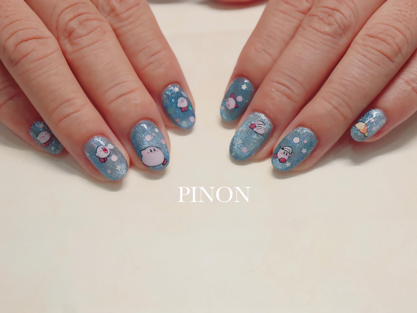 #マグネットネイル,#カービィネイル,#キャラネイルのネイルデザイン