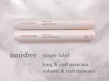 innisfree シンプルラベル マスカラのクチコミ「☑︎ イニスフリー 
　シンプルラベル

　ロング & カール マスカラ
　ボリューム & カ.....」（1枚目）