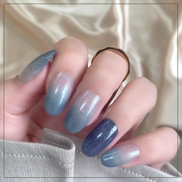 pa nail collective pa ネイルカラー プレミアのクチコミ「春夏おすすめブルーラメ💙
簡単グラデーションネイル💅

やり方は画像を参考にしていただければと.....」（2枚目）