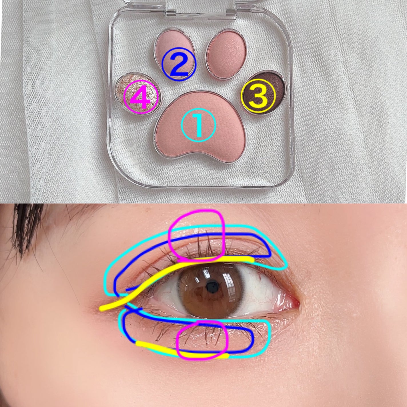 ミャオパウズアイシャドウパレット/MilleFée/アイシャドウパレットを使ったクチコミ(3枚目)