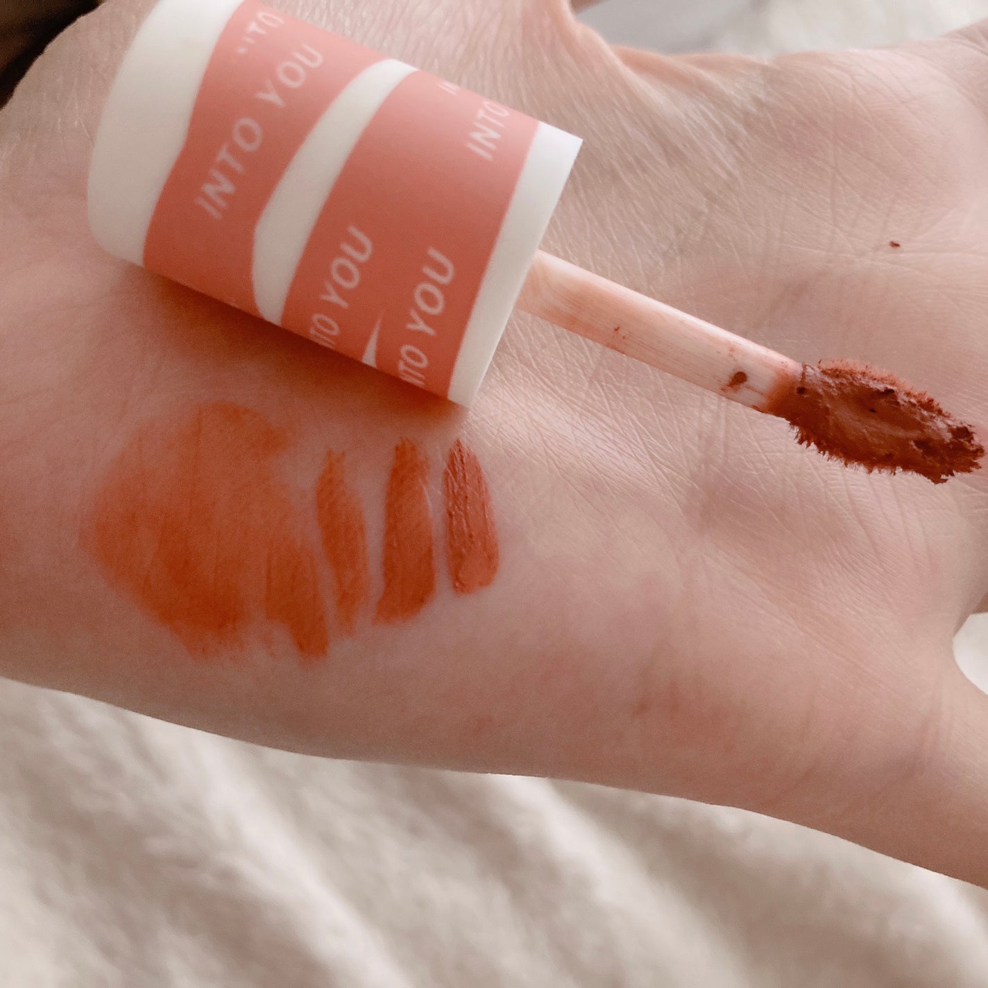 スーパーマットリップ&チークマッド/INTO U/口紅を使ったクチコミ(4枚目)