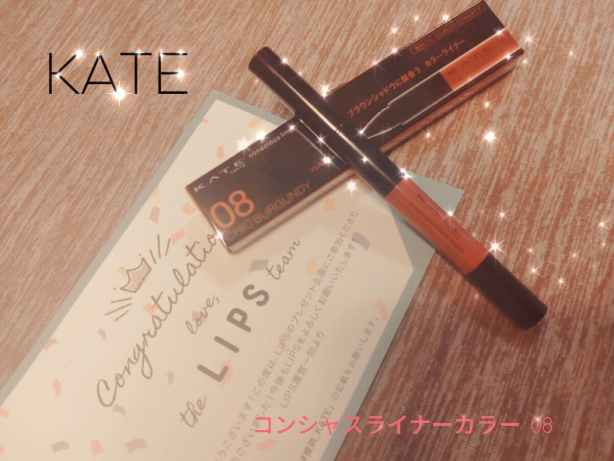 コンシャスライナーカラー 08 シックバーガンディ/KATE/リキッドアイライナーを使ったクチコミ（1枚目）