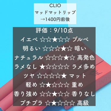 マッド マット リップ 12 PERKY ROSE/CLIO/口紅を使ったクチコミ（2枚目）