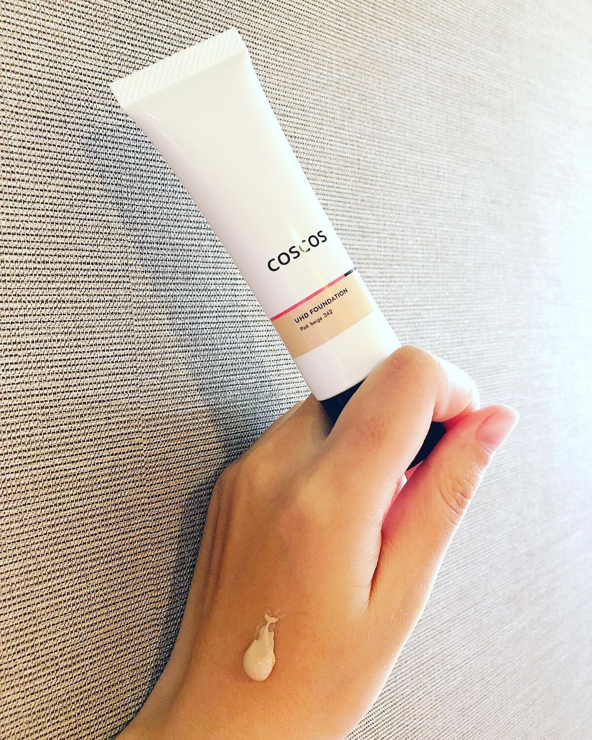 UHDファンデーション342(ピンクベージュ)/COSCOS/リキッドファンデーションを使ったクチコミ(2枚目)