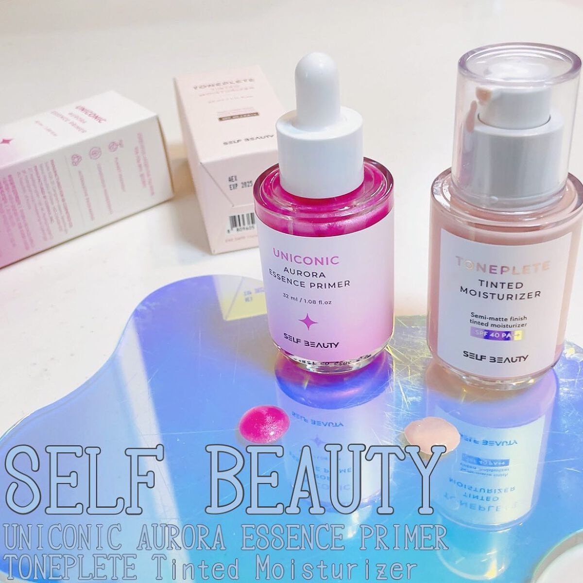 ユニコーン オーロラエッセンスプライマー/SELF BEAUTY/美容液を使ったクチコミ（2枚目）