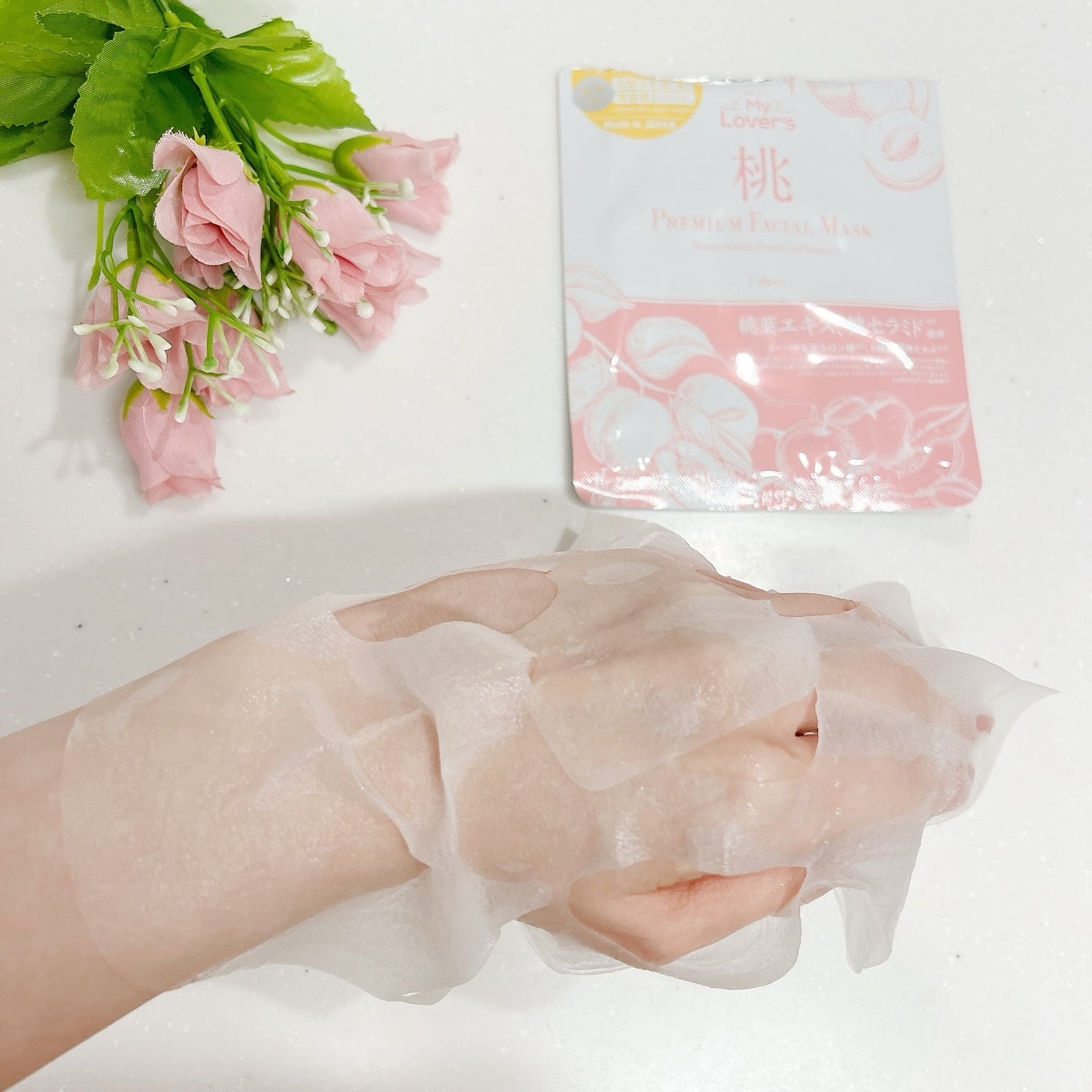 桃プレミアムフェイシャルマスク/My Lover's/オールインワン化粧品を使ったクチコミ(2枚目)
