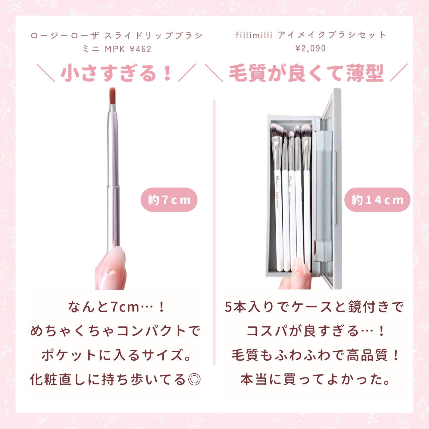 ファイバーアイシャドウブラシセット/ロージーローザ/メイクブラシを使ったクチコミ(3枚目)