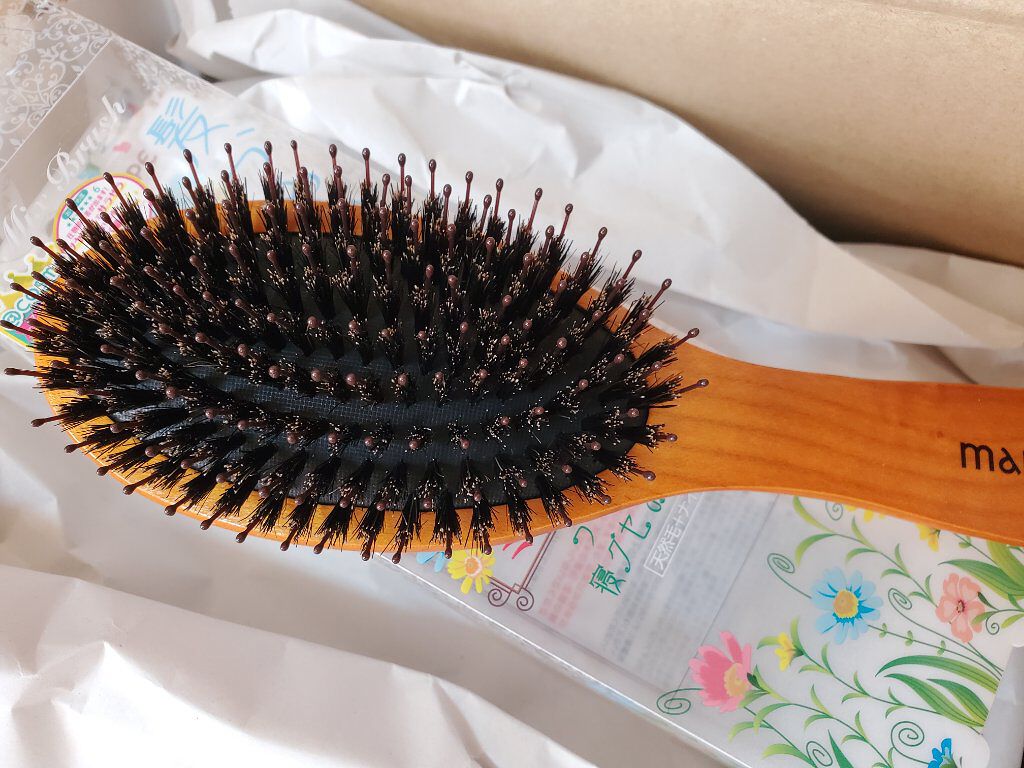 つやつや天然毛のミックスブラシ/マペペ/ヘアブラシを使ったクチコミ（2枚目）