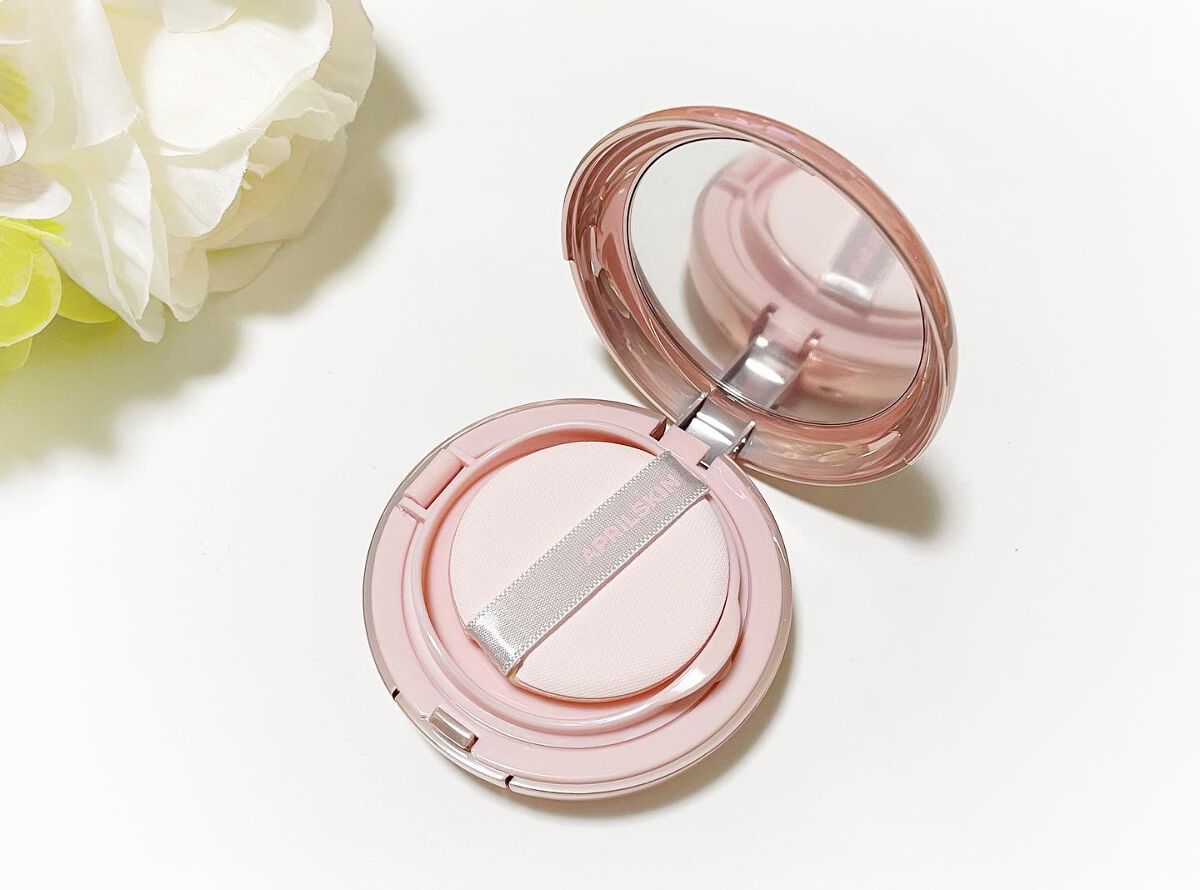 ハイパーカバーフィットクッション ピンク（桜エディション）/APRILSKIN/クッションファンデーションを使ったクチコミ（3枚目）