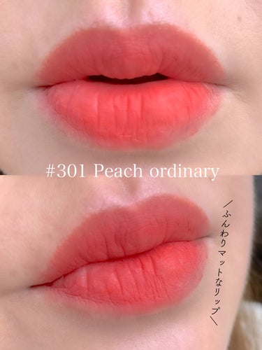 フェアリーコアステイブラーベルベットティント 301 Peach Ordinary/NaeTIS/口紅を使ったクチコミ（3枚目）