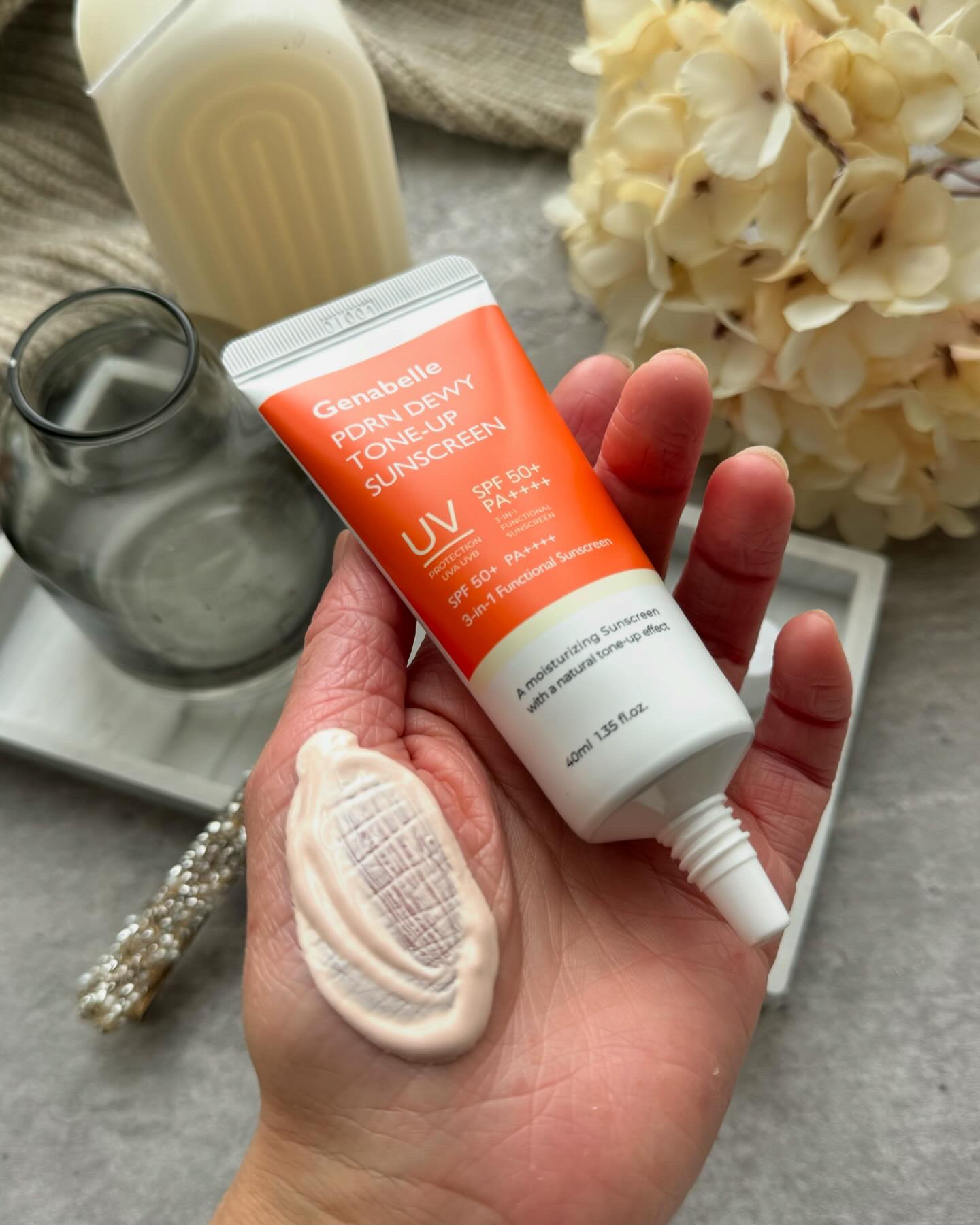 PDRNデューイートーンアップサンスクリーン/Genabelle/日焼け止めミルクを使ったクチコミ（2枚目）